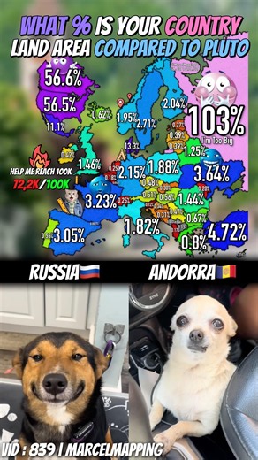 What % Is Your Country Land Area Compared To Pluto #mapping #map #shorts #popular #fyp