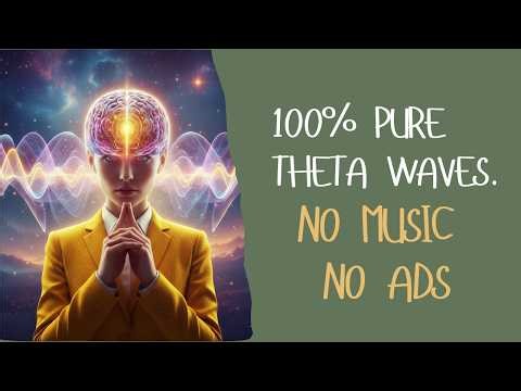 PURE Theta Waves No Music | 6hz - 8hz Theta Frequency - [12 Hours Binaural Beats]