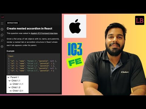 Nested Accordion in React | Apple Ic3 frontend interview question