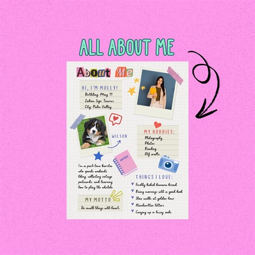 All About Me Scrapbook Template: Editable Canva Magazine Style (digital Download) - Etsy