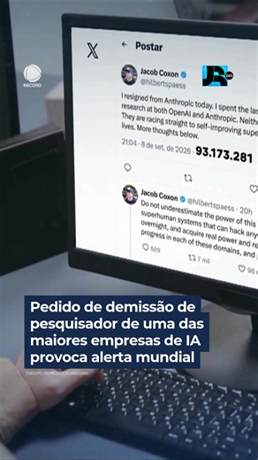 O pedido de demissão de um pesquisador de uma das maiores empresas de inteligência artificial provocou um alerta mundial. Ele disse com todas as letras: