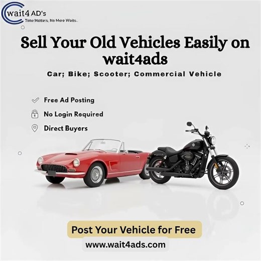 Sell Your Old Car or Bike in 24 Hours 🚗💸 | No Dealer | Free Ad | India | Wait4Ads