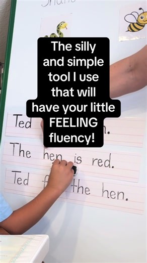 Simple and silly learning tools make the best teaching strategies sometimes! Using a toy car not only is more engaging but it helps your child “feel” their reading fluency. Children are concrete learners and they connect new learning with what they already know… they know a car moves smoothly down the road. Just like we want their reading to sound. Fluency isn’t just about pretty reading. It’s about conprehensiin. Yes, it’s good when children blend words, but if they aren’t able to understand wh