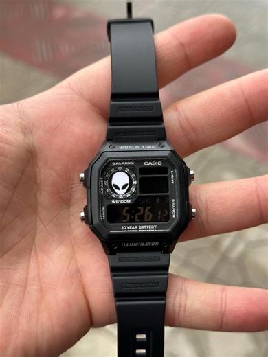 Custom Casio AE1200 “alien” Mod –negative- Filter | World Time Digital Watch | Themed Retro Watch | Custom Gift for Watch Lover - Etsy Canada