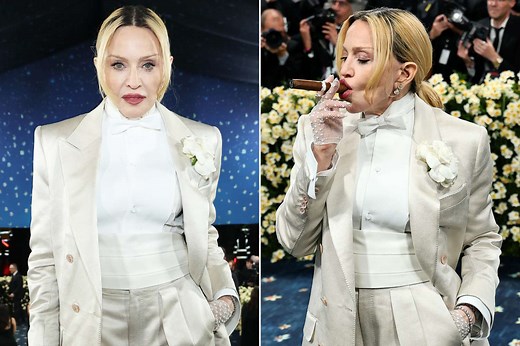 Madonna Is Literally Smokin' Hot at the 2025 Met Gala as She Hits Cigar in a Power Suit
