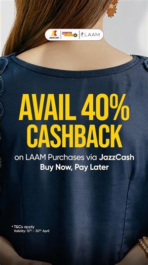 Get 50% Cashback When You Shop on LAAM with JazzCash
