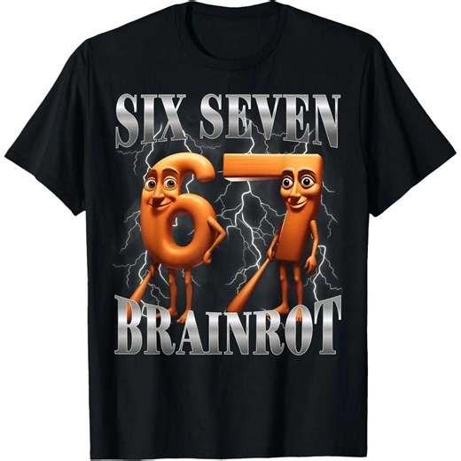 Six Seven Brainrot T-shirt, Funny Viral Meme Graphic Tee - Etsy