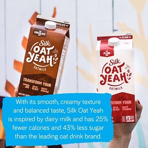Our plant-based brand, Silk, launched a dairy-free beverage! Inspired by the creaminess of milk, Silk Oat Yeah is a vegan drink with an ultra-creamy texture. #OnePlanetOneHealth #WeInnovate | Danone
