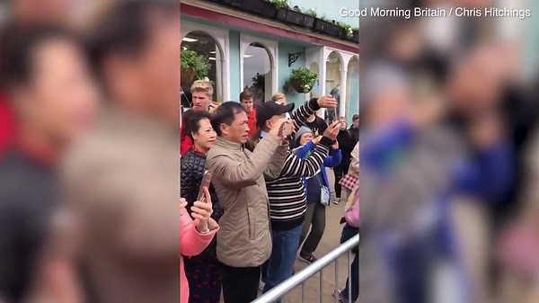 GMB's Laura Tobin rides carriage and wears wedding dress in Windsor