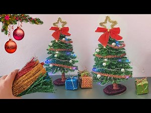 🎄 DIY Christmas Tree Craft Using Pipe Cleaners - Chenille Wire Crafts For Christmas Decoration