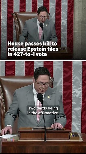 House passes bill to release Epstein files in 427-to-1 vote
