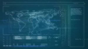 Animation World Map Data Processing Math Formulas Navy Space Education