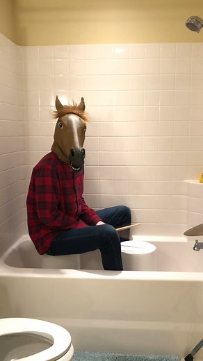 96K views · 3.3K reactions | "Wipe Out" in the bathroom  #drumming #drums #drummer #horse | Buckets the Drummer | Facebook