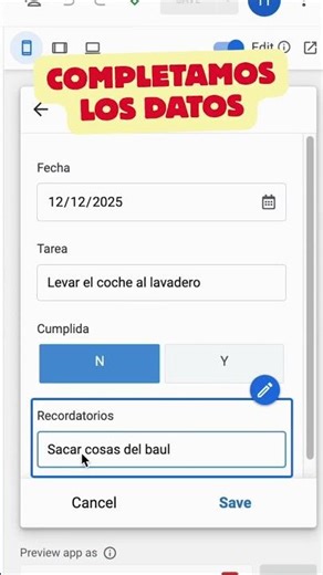 APPSHEET - Mini Trucos - en SEGUNDOS! Como limpiar un campo con un botón!