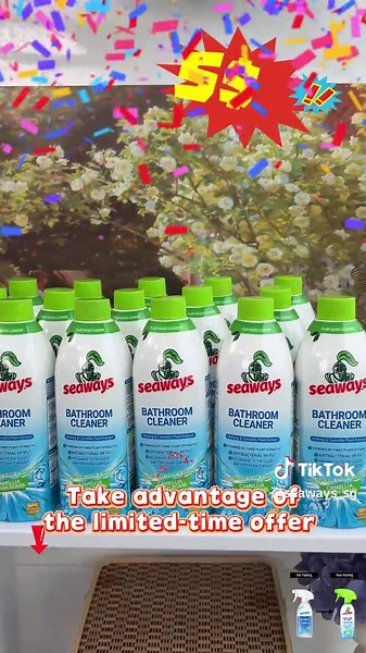 Learned it online. Didn’t expect it to be true. Cleaning bathroom scale and mildew is so simple #cleaningtiktok #seawaysproducts #seaways #householditems #learnontiktok #seawaysbathroomcleaner