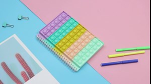 Fidget Notebook,Pop-On-It Notebook,Fidget Notebook for Kid&Adult (2PCS-Style-1)