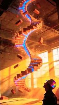 😱 La Escalera “Imposible” que No Tiene Soporte… ¡y Aún Así No Se Cae! 🧱✨