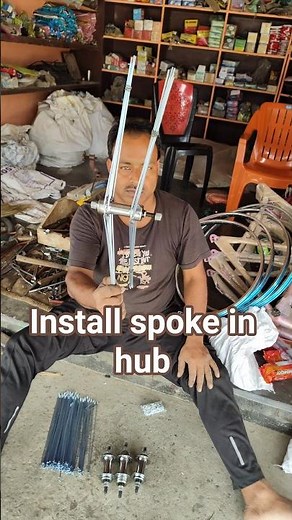 How to install spoke in bicycle hub #cycling #cycle #trending #shorts