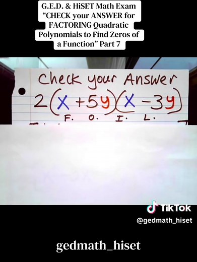 Factor Quadratic Polynomials for G.E.D. & HiSET Math