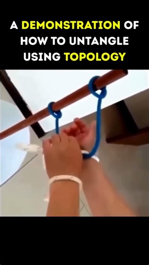 Demonstration of How to Untangle Using Topology 🧵🧠 | Math Meets Physics #physics #maths #topology