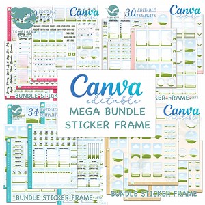 Canva Sticker Frame Mega Bundle: Editable Sticker Sheets (digital Download) - Etsy