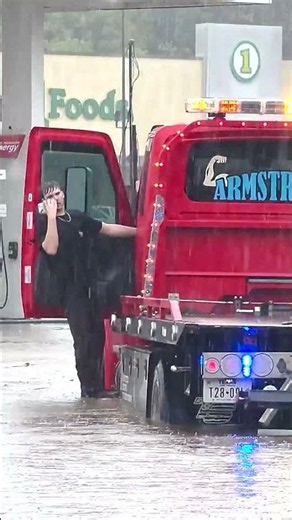 Botched towing leaves car WRECKED during severe flooding in Texas #shorts