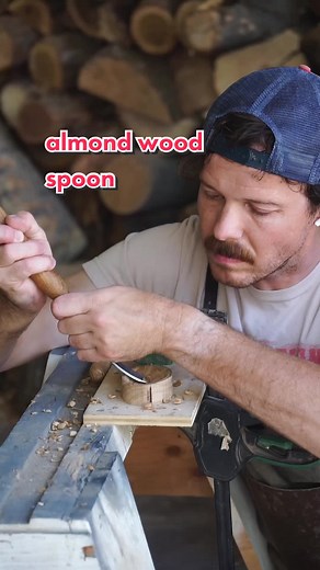 brb, gonna go sniff some almond wood some more #tiktokpartner #tiktoktaughtme #woodworking #spoon #carving #trees #almond