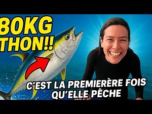 My sister is spearfishing her very first yellowfin tuna and...