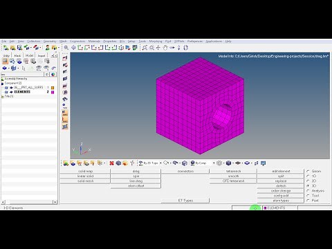 HyperMesh Tutorial Video | 3D Mesh | Drag 2D Quad | Hexagonal Elements | GRS |