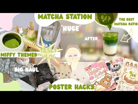 Vlog#5 building a matcha station in a juminocore bedroom!🍵:miffy theme,makeover, pinterest, 🍡🪜🍀📦