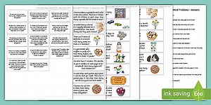 Year 3 Multiplication and Division Word Problems Sticky Labels