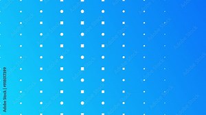 Blue gradient background with white dots and squares in a vertical gradient pattern, seamless looping animation.