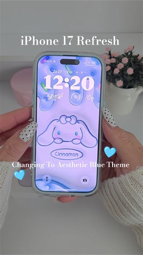 iPhone 17 refresh changing to aesthetic blue theme✨️🫧🩵 #shorts #iphonerefresh blue phone case