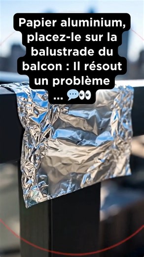 Papier aluminium, placez-le sur la balustrade du balcon : Il résout un problème ... 💬👀 | Recettes et Astuces maison