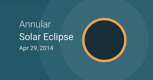 Annular Solar Eclipse on April 29, 2014