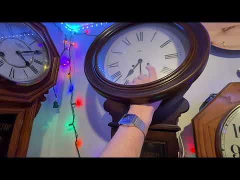 Winding the Howard Miller Bim-Bam Schoolhouse Regulator Wall Clock