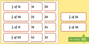 Half and Quarter of Numbers up to 50