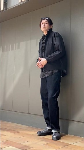 UNIQLO and JWAのジーンズを使ったコーデ【ストレートジーンズ/セルビッジ/丈長め】【Today's Outfit】#shorts #fashion #UNIQLO