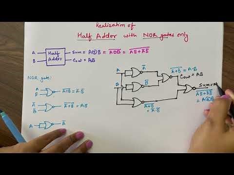 Half Adder design with NOR gate only