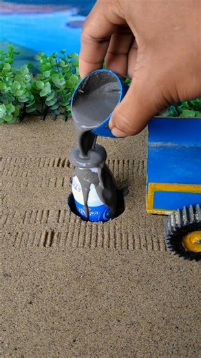 diy tractor mini concrete bases making machine || #shorts