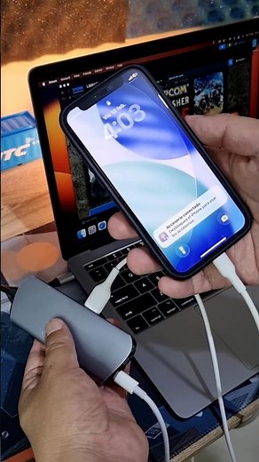 This is the hub I use to connect my iPhone to my Macbook