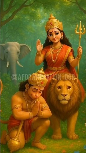 Lord Hanuman Prayers to Goddess Kanaka Durga in a Divine Forest | 3D Animation | A for Animation