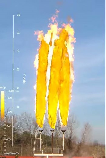 Flare ignition and flame shape comparison