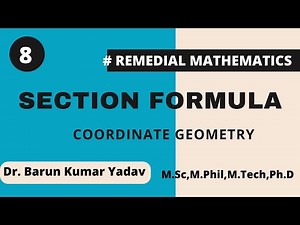 Analytical Geometry | section formula | Remedial Mathematics | Part 8 | #barunmaths