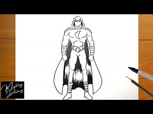 How to Draw Moon Knight Full Body Easy