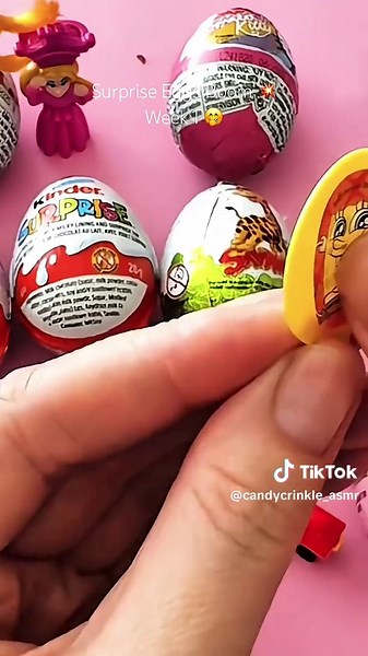 ASMR Unboxing SpongeBob Egg Review 🤗 👉 WEEK 1 on YouTube! Don't miss lots of amazing surprises 🥰🍭 #trendingvideo #spongebob #ASMRUnboxing #oddlysatisfyingvideo #candy