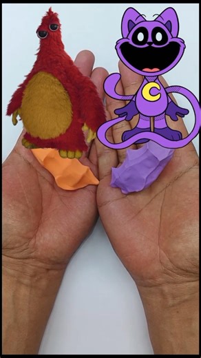 ASMR Character Color Mix: Red, Yellow, & Purple Creatures #colormixing #satisfying