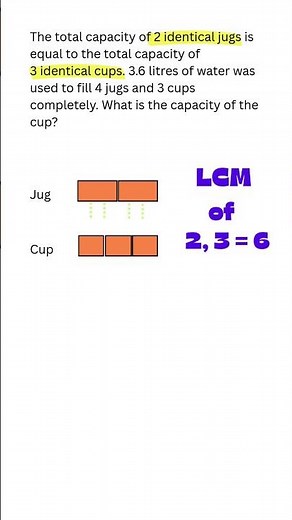 Singapore Math in 15 seconds - comparing volume with models #barmodel #maths #singaporemath