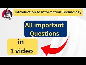 Introduction to Information Technology || Chapter-wise important questions ||