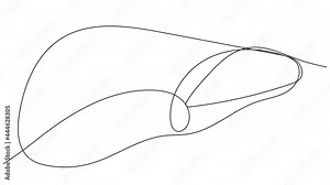 4k animation of a human liver contour on a white background. Stock video for presentation about alcohol addiction. Self-drawing liver with alpha channel.